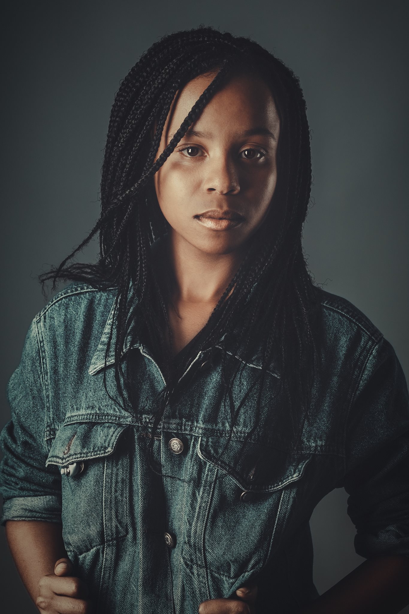Dramatic lighting model portrait by Mark D Khoury